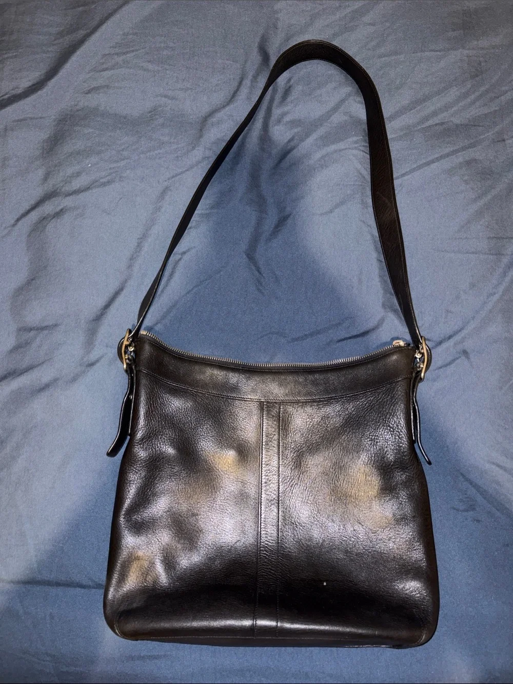 Coach Black Leather Messenger Shoulder Bag